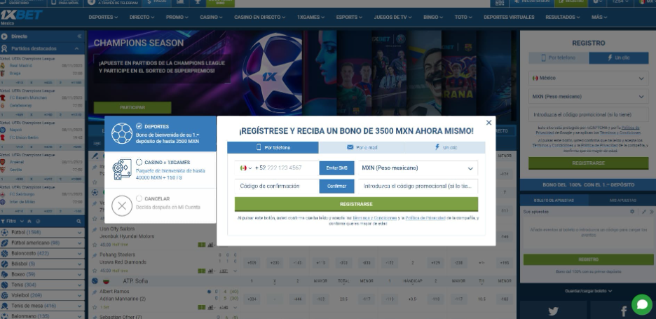 1xBet Casino registro